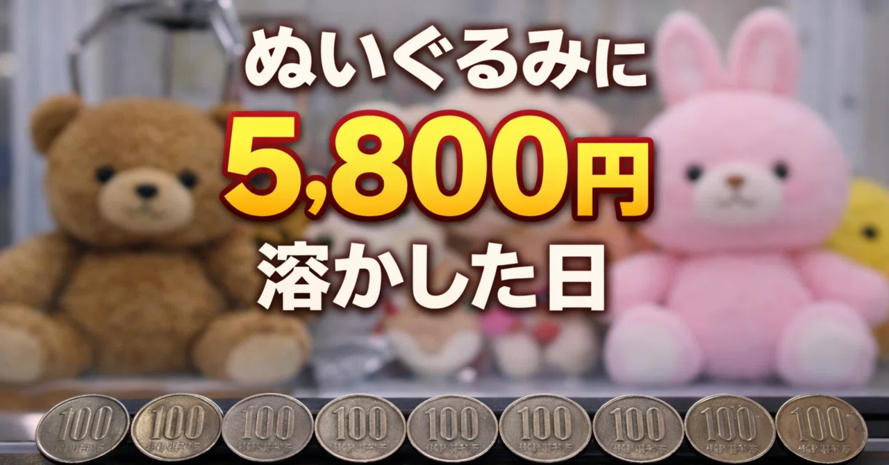 ぬいぐるみに合計5,800円溶かした日〜手元には何も残らなかった｜リーさん