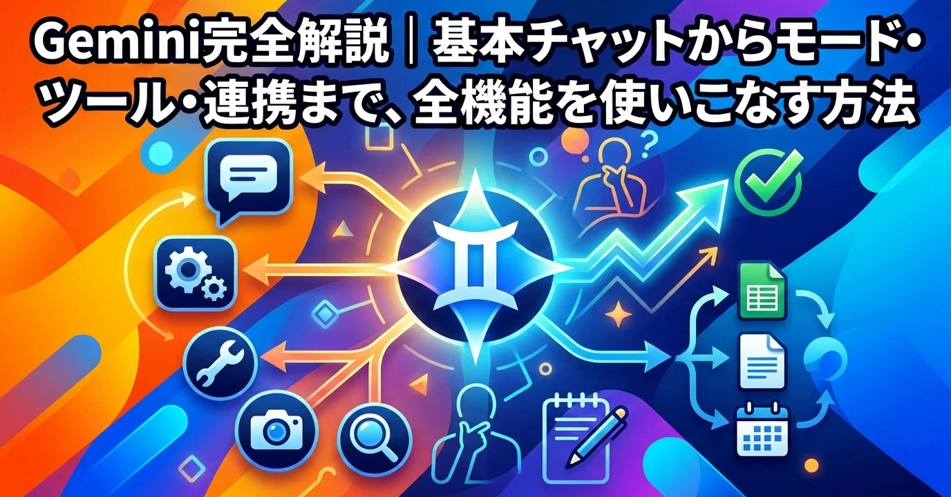 Gemini完全解説｜基本チャットからモード・ツール・連携まで、全機能を 