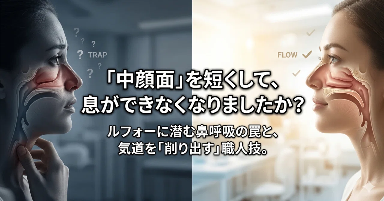 「中顔面」を短くして、息ができなくなった人たち。──ルフォー(上顎骨切り)に潜む罠と、当院の流儀。|にしかわ先生|両顎手術専門マウスピース矯正医