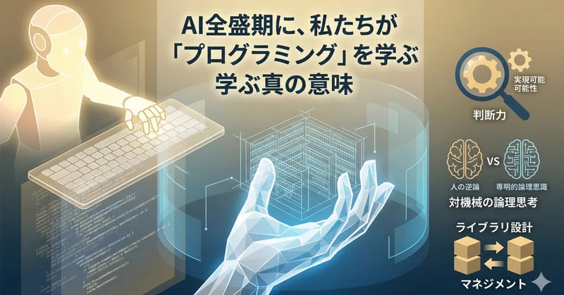 AIがコードを書く時代に、私たちが「プログラミング」を学ぶ真の意味 ―― 21世紀の「読み書きそろばん」