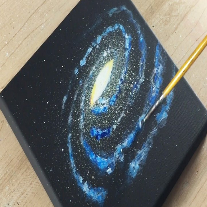 アクリル絵の具を使用した 宇宙 の描き方 アクリル絵の具チュートリアル Junya Art Note