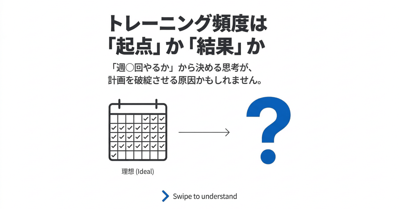 トレーニング頻度は、「起点」か「結果」か