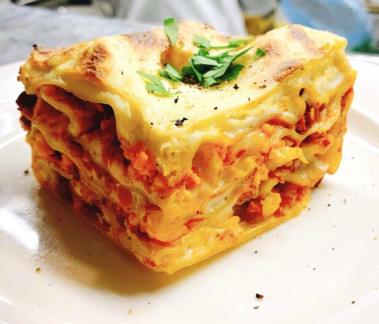 燻製モッツァレラとリコッタチーズのラザニア