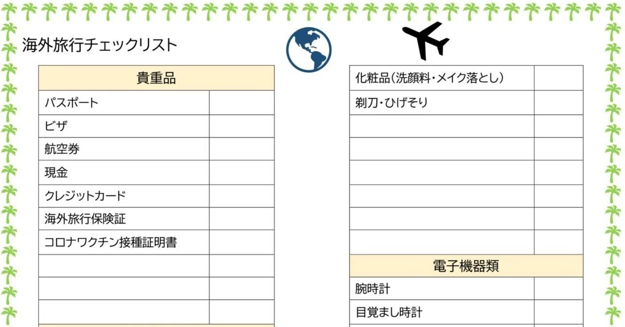 Overseas Travel Packing Checklist! An easy-to-use template categorized ...