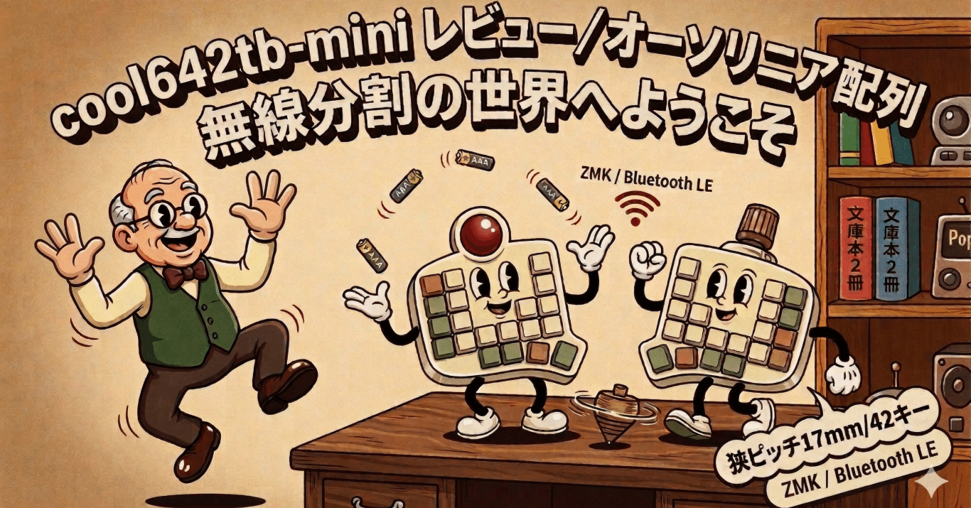 cool642tb-mini レビュー／オーソリニア無線分割キーボードの世界へ