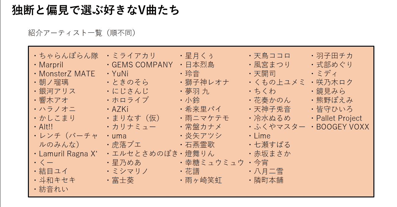 独断と偏見で選ぶ好きなV曲たち｜日向キタロー