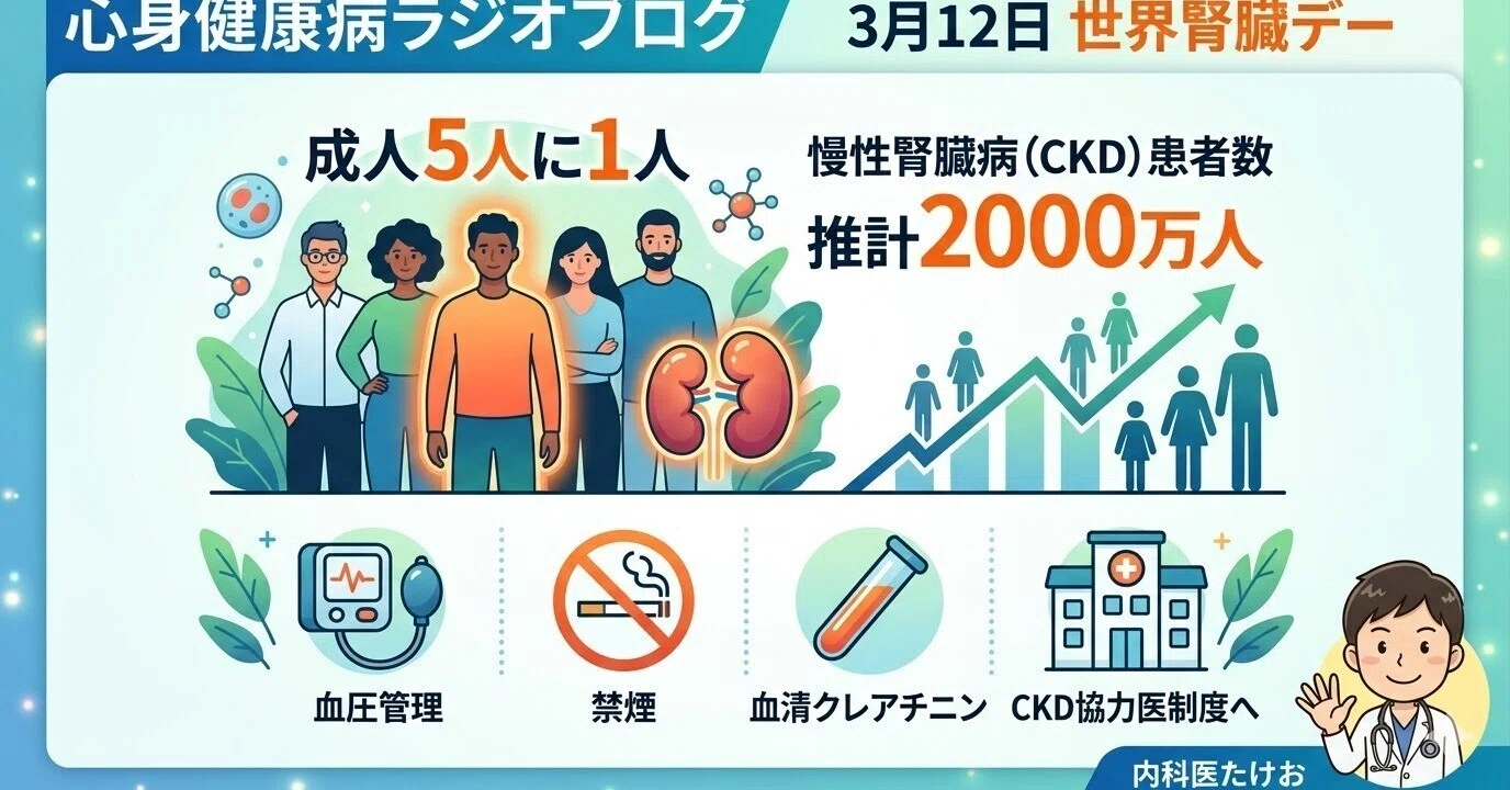 世界腎臓デー】日本人の5人に1人が「慢性腎臓病（CKD）」の時代へ