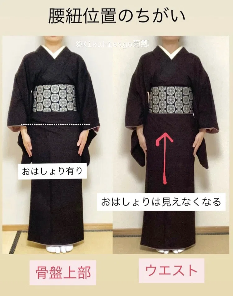 〈きもの身丈②〉身丈は布の配分で決まる。着付け方を知ると、自分の身丈が分かる｜日本の着物仕立て処 菊瓢 Kikuhisago