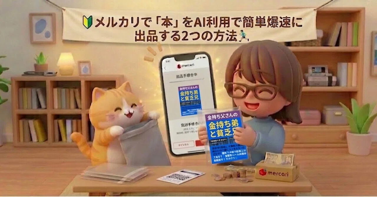 ?メルカリで「本」をAI利用で簡単爆速に出品する2つの方法 