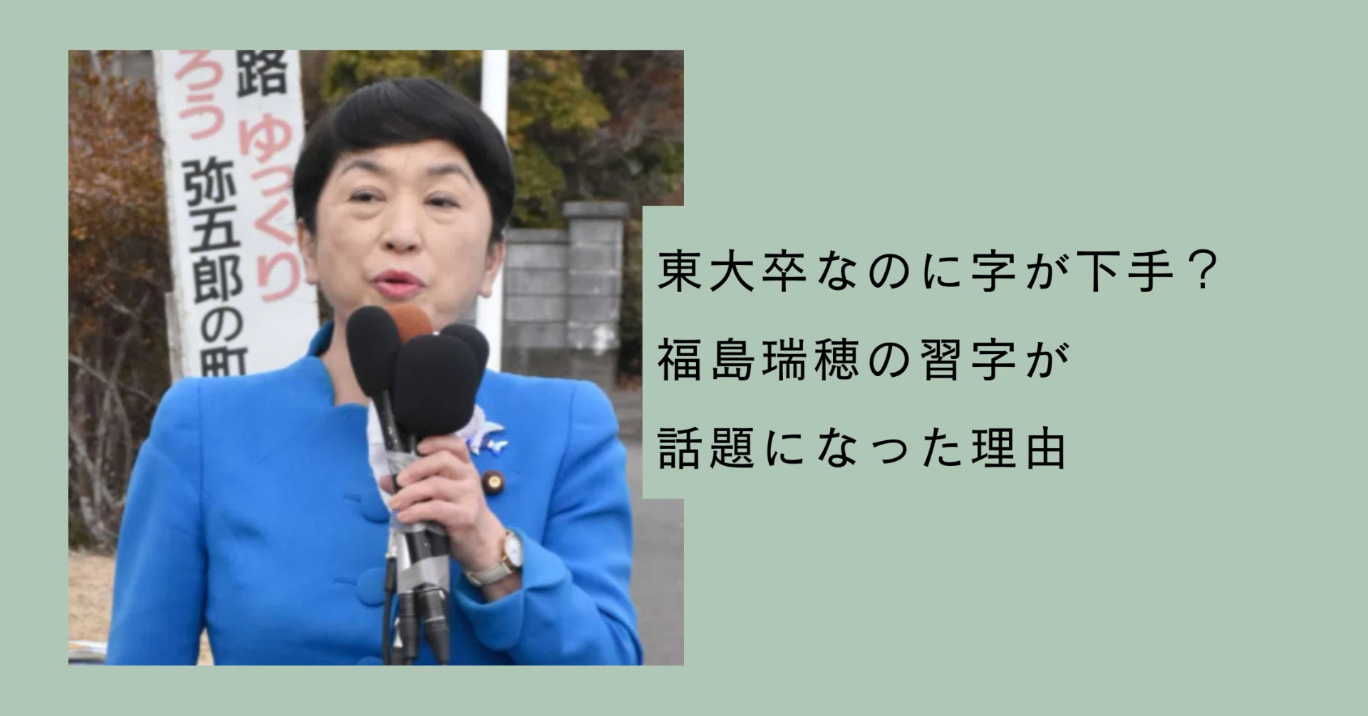 福島 瑞穂 字 が 下手