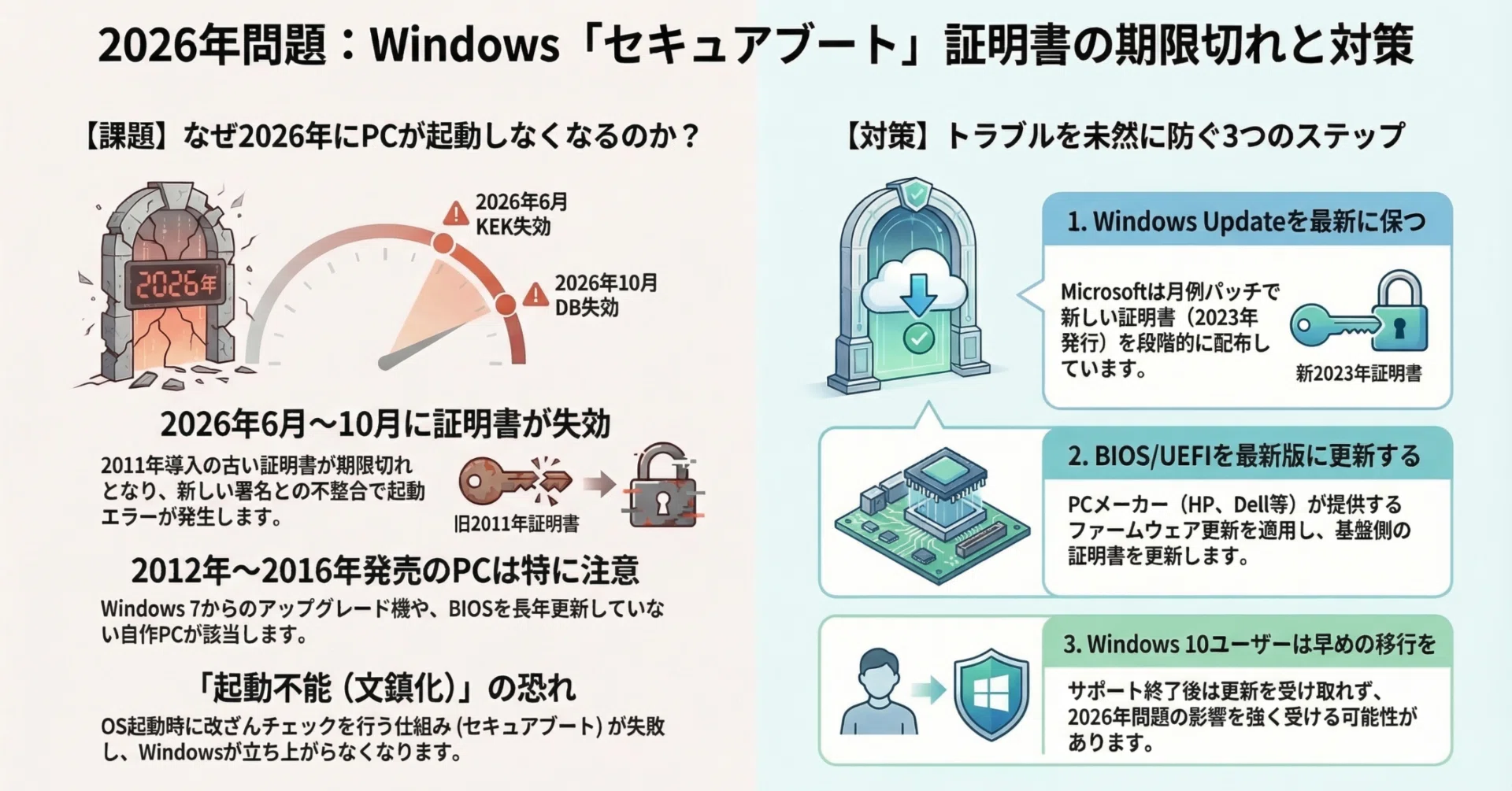 2026年6月にセキュアブート証明書の有効期限切れ｜有)越谷電器