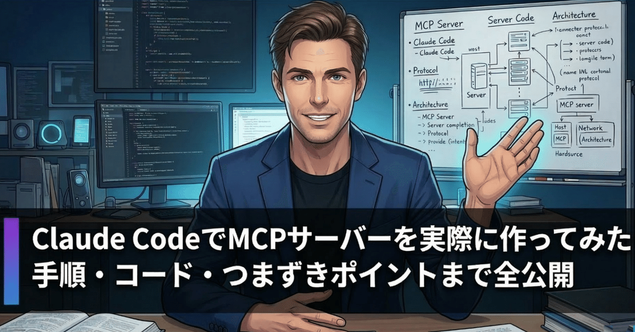 🤖 Claude CodeでMCPサーバーを実際に作ってみた｜手順・コード・躓きポイントまで全公開