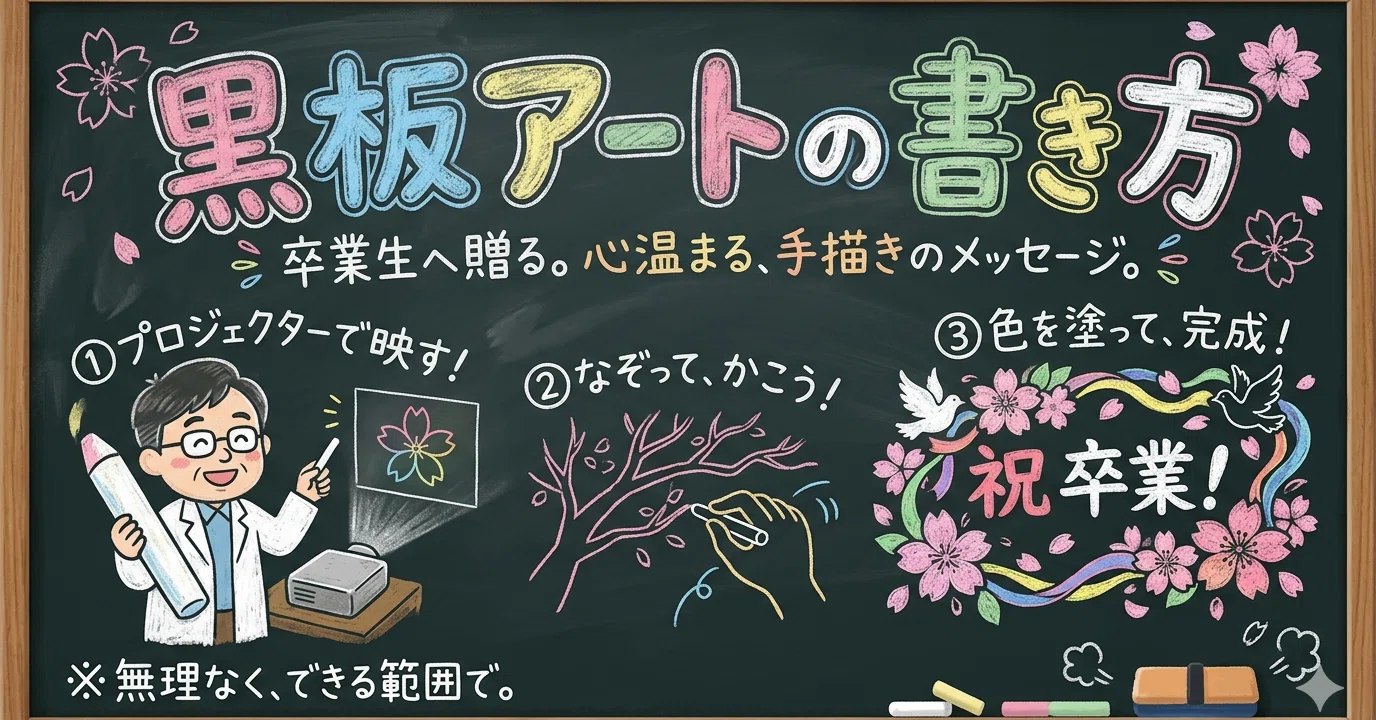 黒板 アート 卒業
