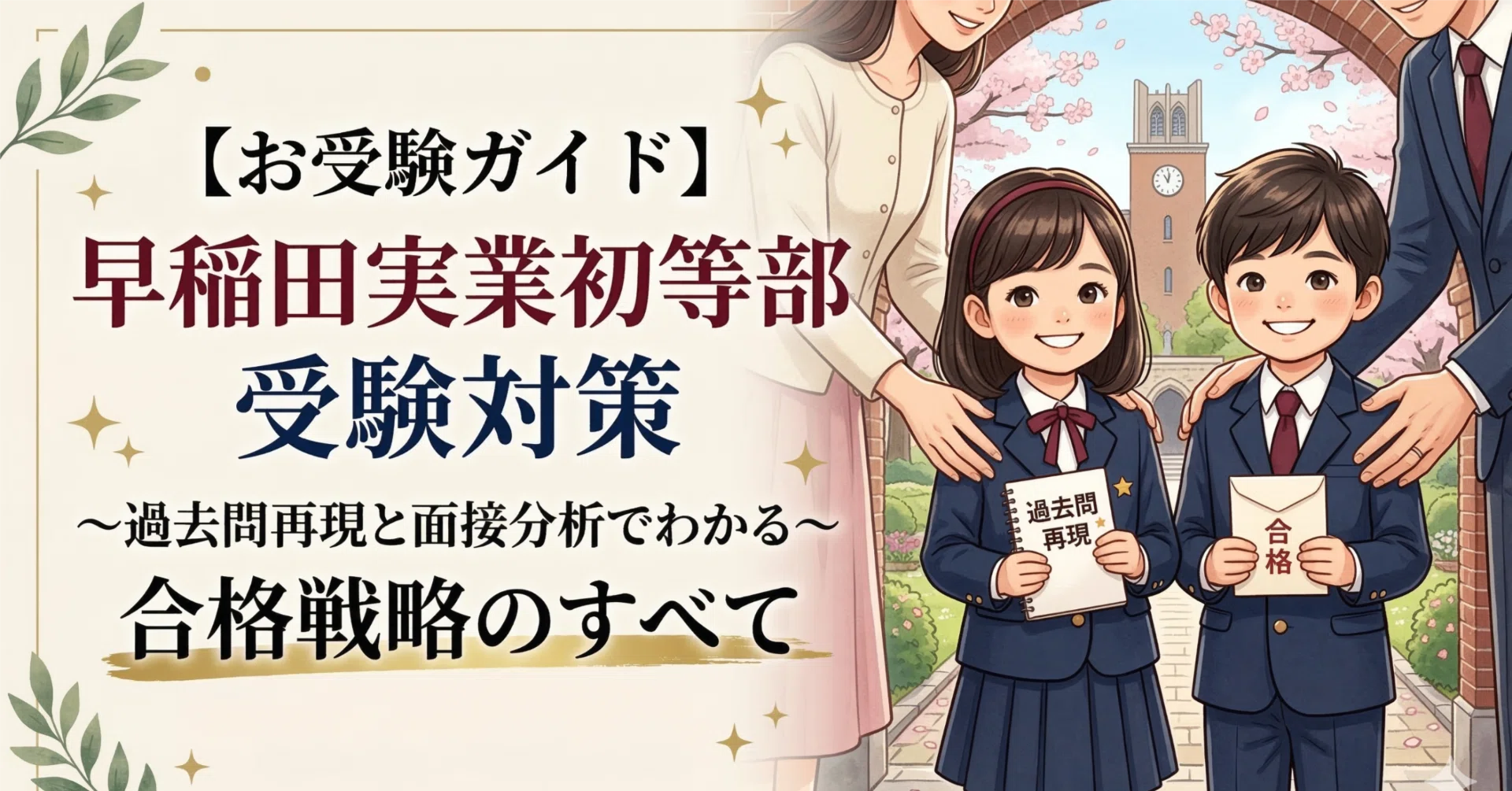 お受験ガイド】早稲田実業初等部受験対策〜過去問再現と面接分析で