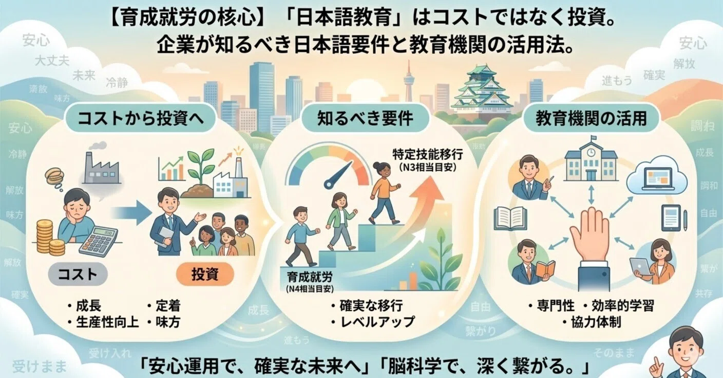 育成就労の核心】「日本語教育」はコストではなく投資。企業が知るべき