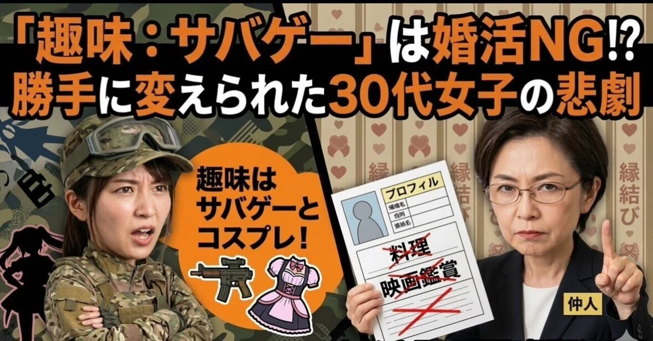 婚活カウンセラーに趣味を勝手に変えられた！？「サバゲー・コスプレ 