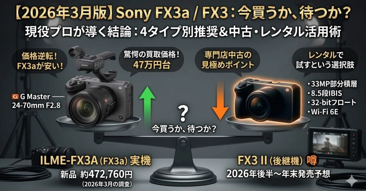2026年3月】FX3は今すぐ買うべきか？中古相場・購入タイミング 