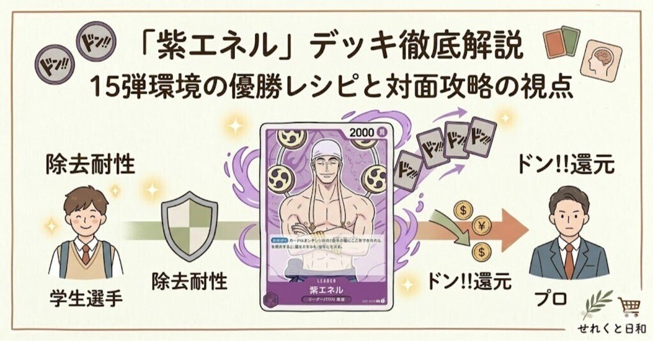 紫エネル徹底解説。15弾環境の優勝デッキレシピから学ぶ構築と使い方の