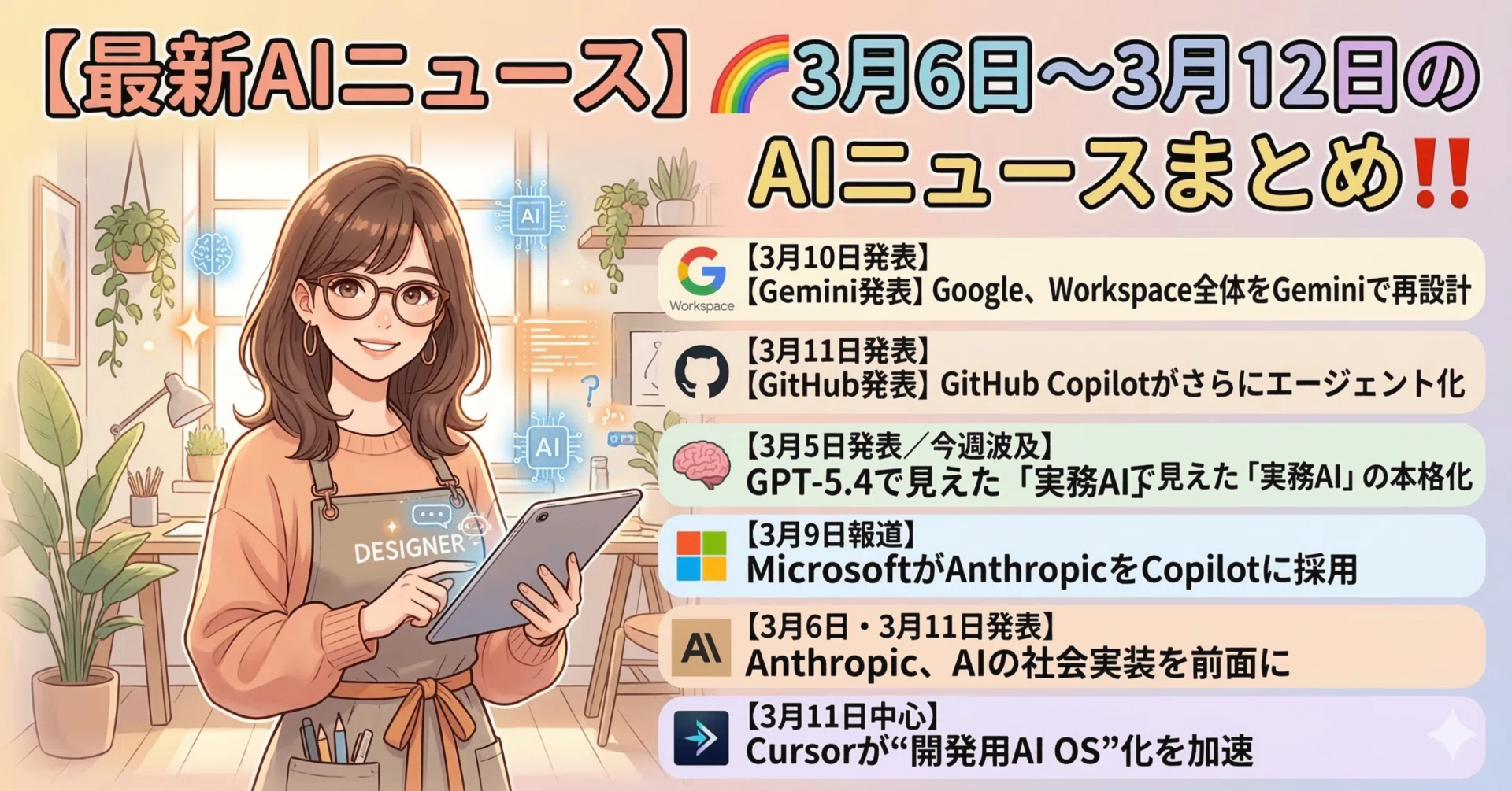 最新AIニュース】🌈3月6日～3月12日のAIニュースまとめ‼️｜AIニュース