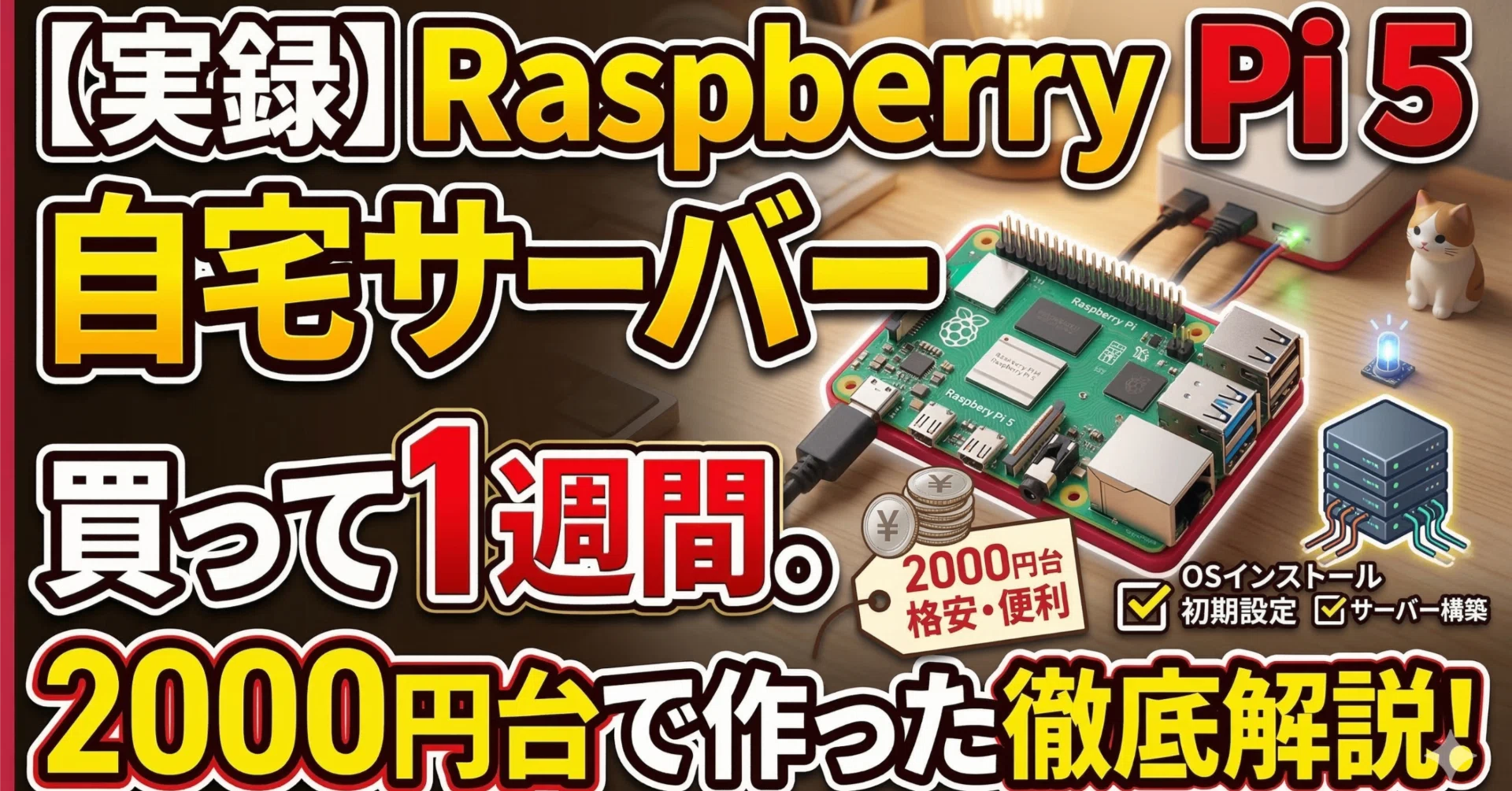 Raspberry Piで家庭用ワイファイを匿名環境に＋個人クラウドでデータ自己管理システム 実録】Raspberry Pi 5を買って1週間。自宅サーバーを2000円台で作った