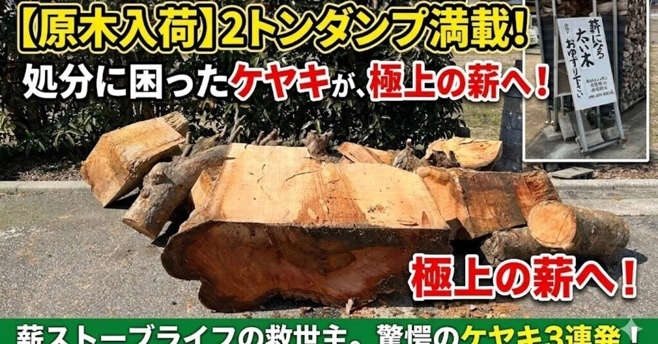 薪ストーブ乗りの聖域に「広葉樹の王様」がやってきた！2トンダンプ 