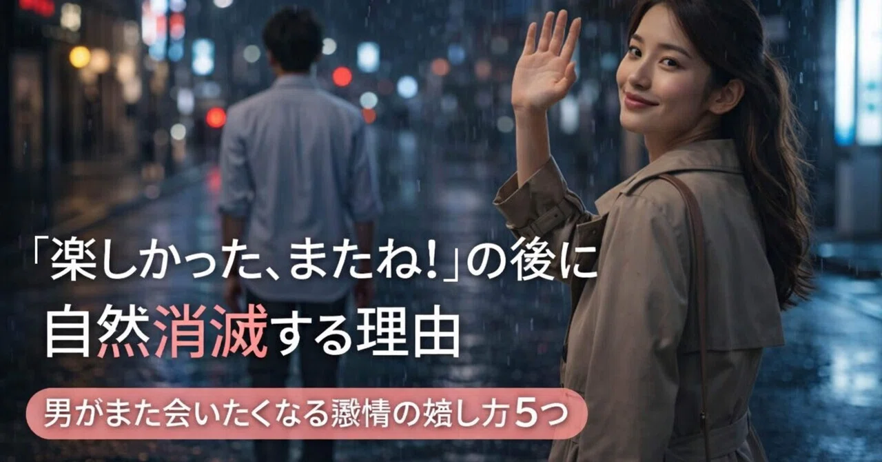「楽しかった、またね!」の後に自然消滅する理由|男がまた会いたくなる感情の残し方5つ|レン|恋《恋愛×復縁×心理主義》