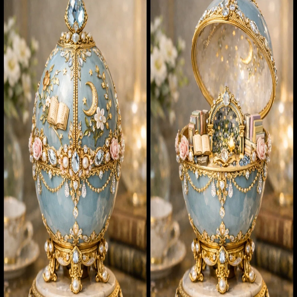 根付　工芸品　卵の中に雛　ふたつセット ひみつを卵に詰めて（画像生成プロンプト）｜ひるね ゆね