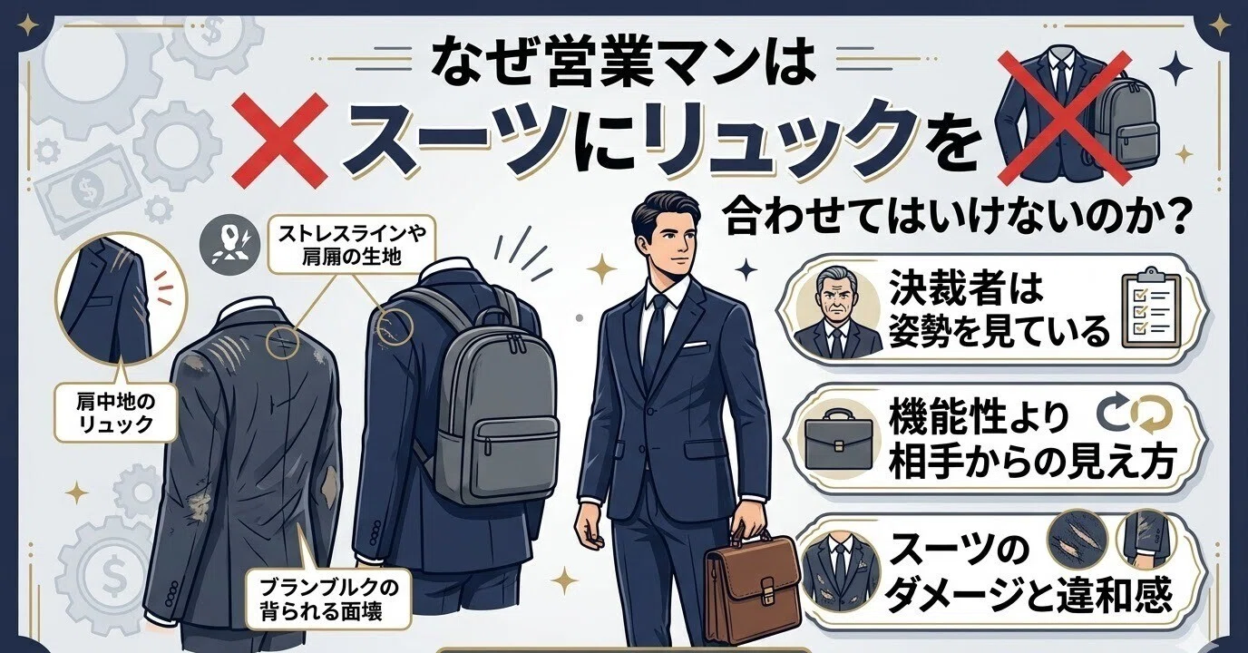 スーツ に リュック は おかしい