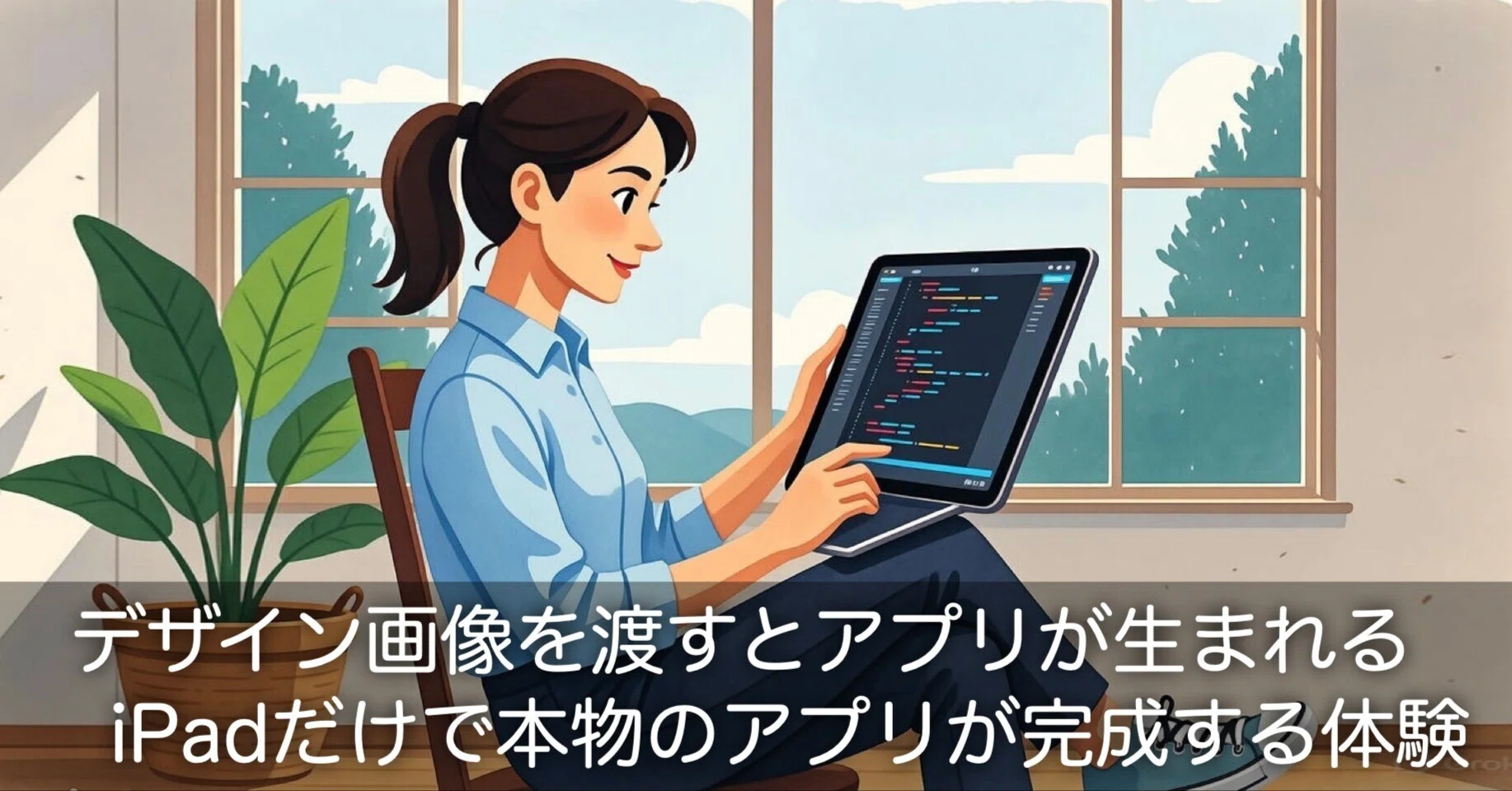 デザイン画像を渡すとアプリが生まれる ── iPadだけで本物のアプリが 