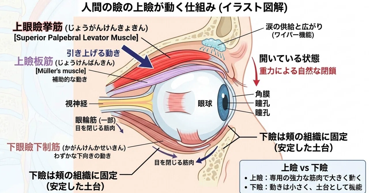 人間の瞼って何で上瞼が動く仕組みなの？AIに聞いてみた。｜愛の支配が始まりました。