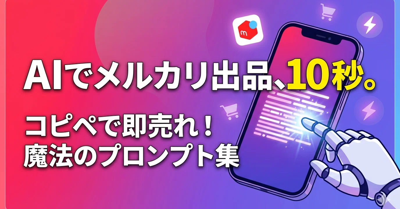 保存版】メルカリ出品が10秒で終わる！AI（ChatGPT/Gemini）で売却率を 
