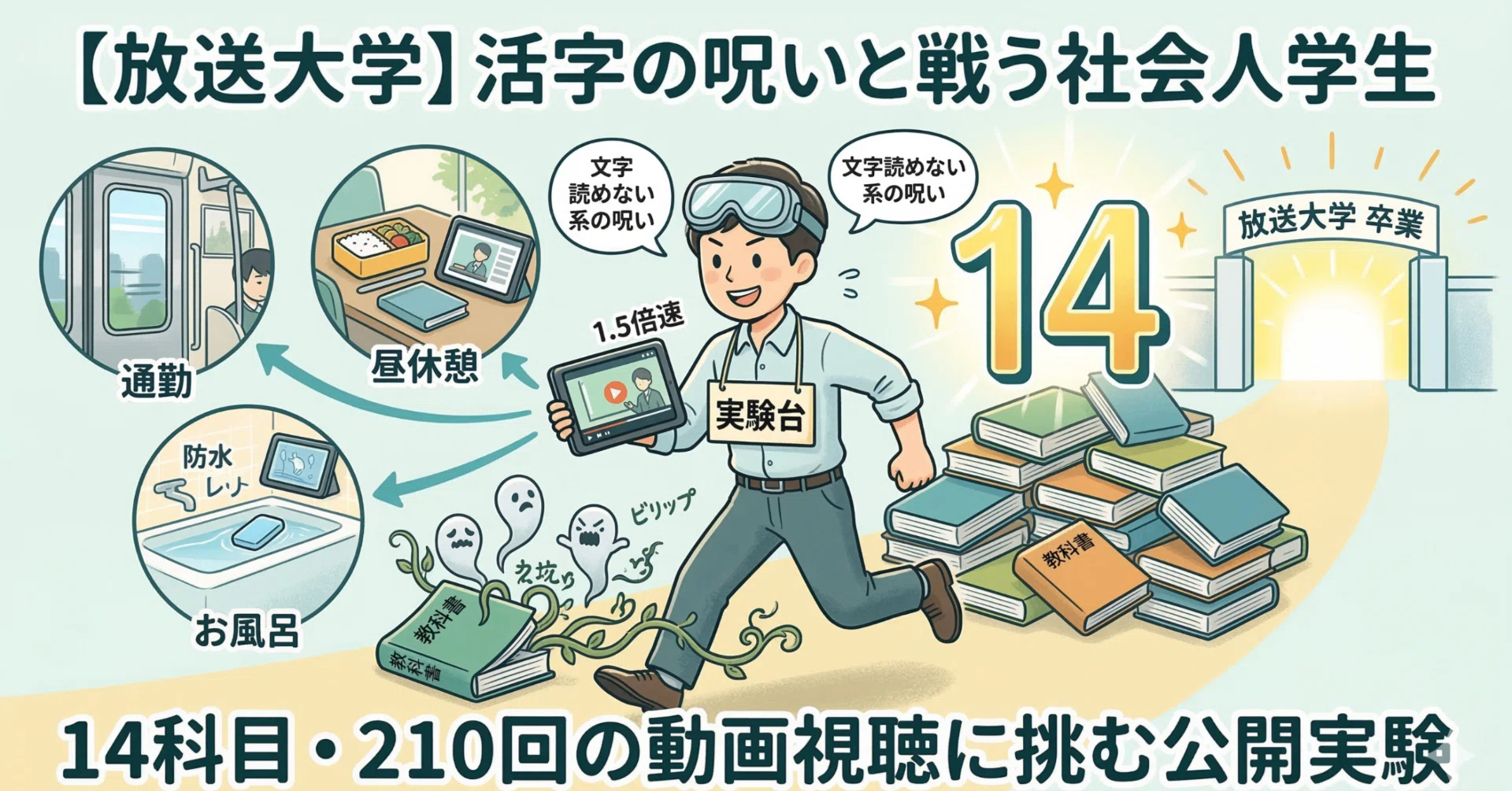 放送大学】前期14科目・210回の動画視聴に挑む公開実験｜永遠の中間
