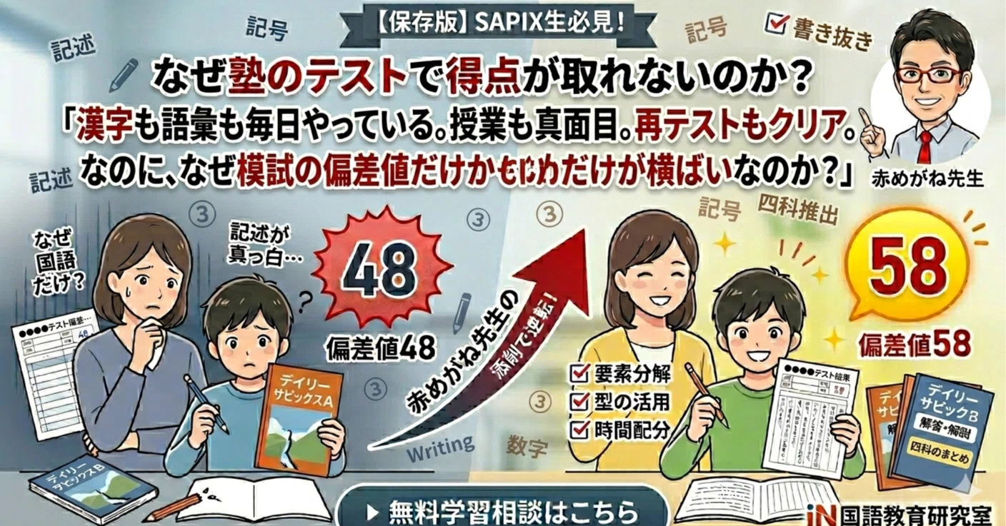 SAPIX生必見】組分けテスト後に改善すべき「学習のツボ」～保存版