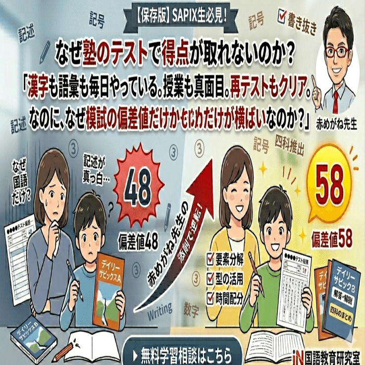 SAPIX生必見】組分けテスト後に改善すべき「学習のツボ」～保存版