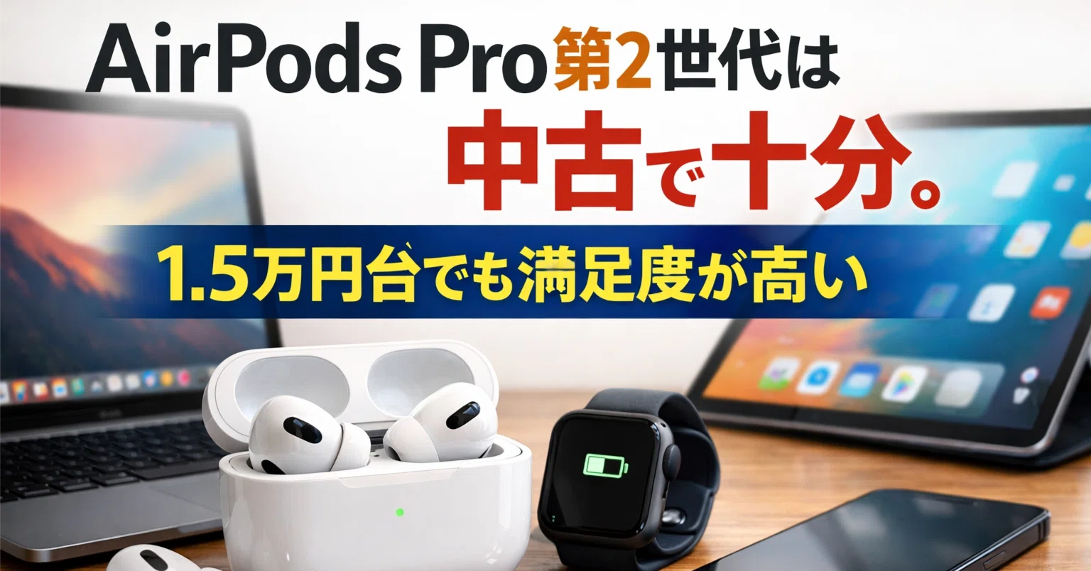 AirPods Pro第2世代は中古で十分。1.5万円台でも満足度が高い｜尾田研 