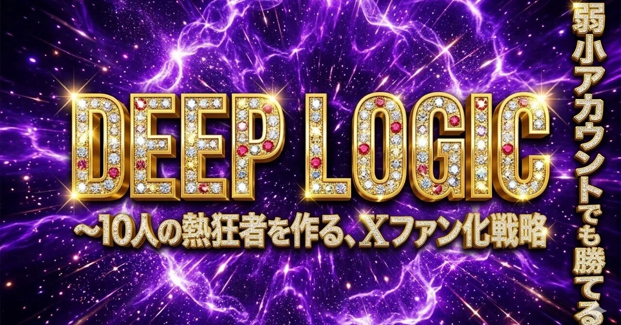 Deep Logic 【DEEP LOGIC】〜10人の熱狂者を作る𝕏ファン化戦略〜|神祖