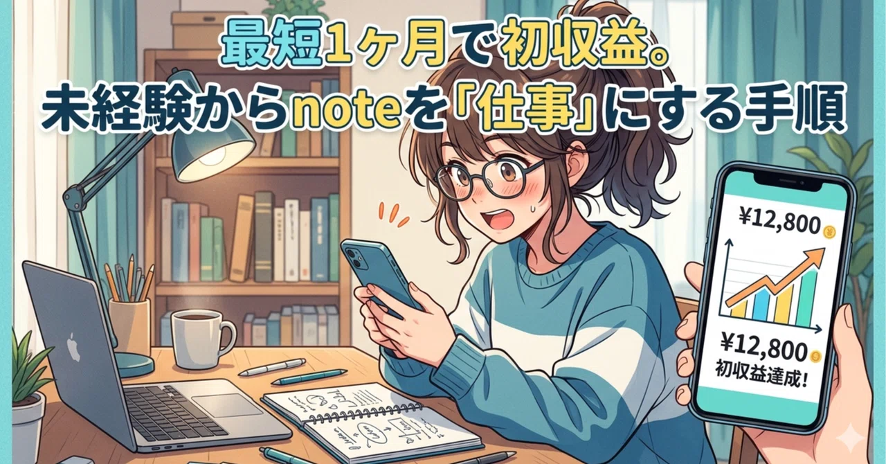 最短1ヶ月で初収益。未経験からnoteを「仕事」にする手順|在宅副業はじめ方ナビのみーにゃたん/子持ち主婦でも始められる!