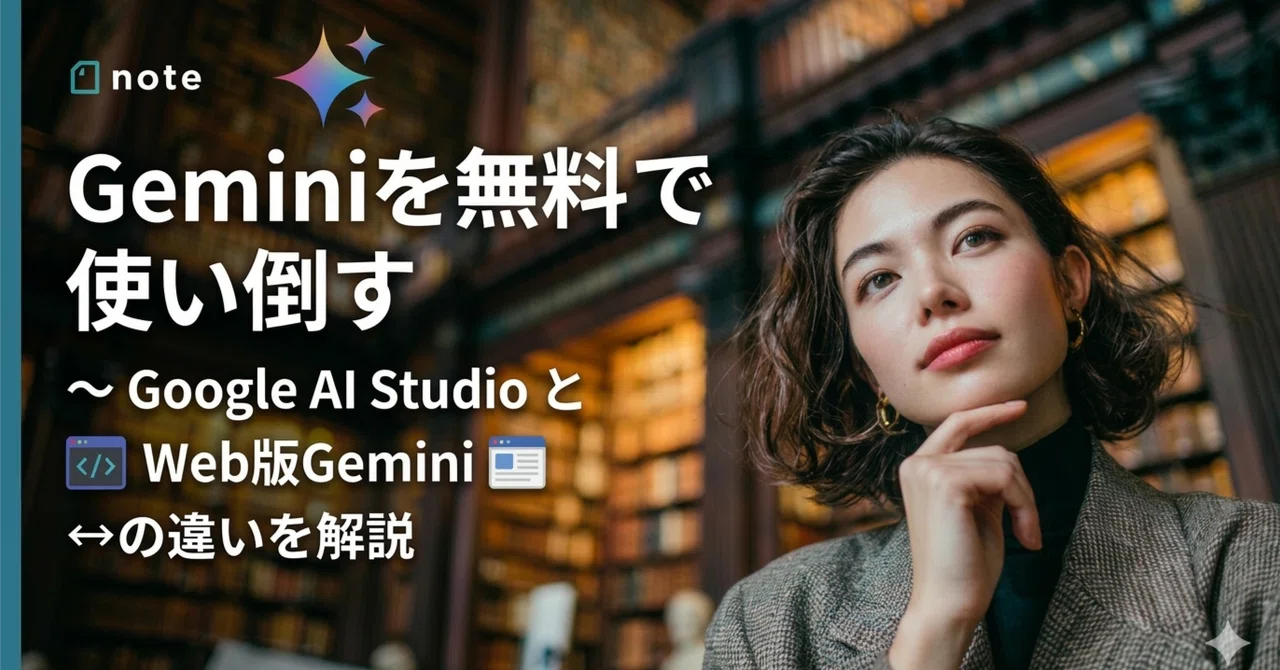 Geminiを無料で使い倒す ～ Google AI Studio と Web版Gemini の違いを解説｜tidaa