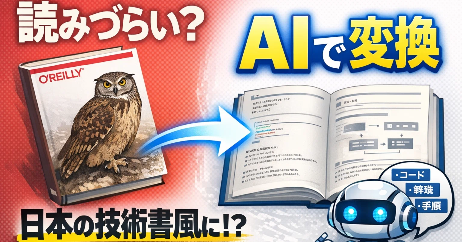 オライリー本が読みにくい理由。AIで「日本の技術書」に変換できるかも