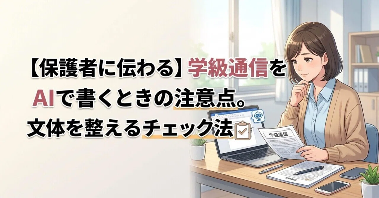 保護者に伝わる】学級通信をAIで書くときの注意点。文体を整える