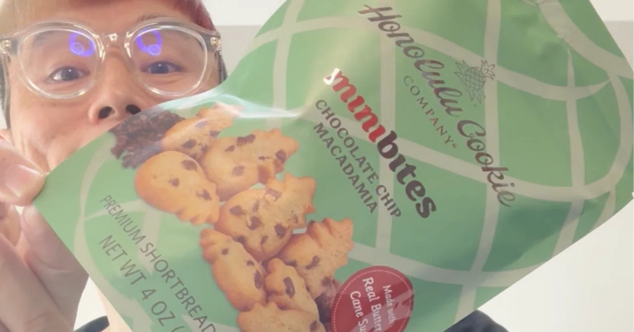ホノルルクッキーカンパニー　チョコレートチップマカデミアクッキー　4袋 🙏いただきますマン 2212 パイナップル型ひとくちクッキー、ホノルル