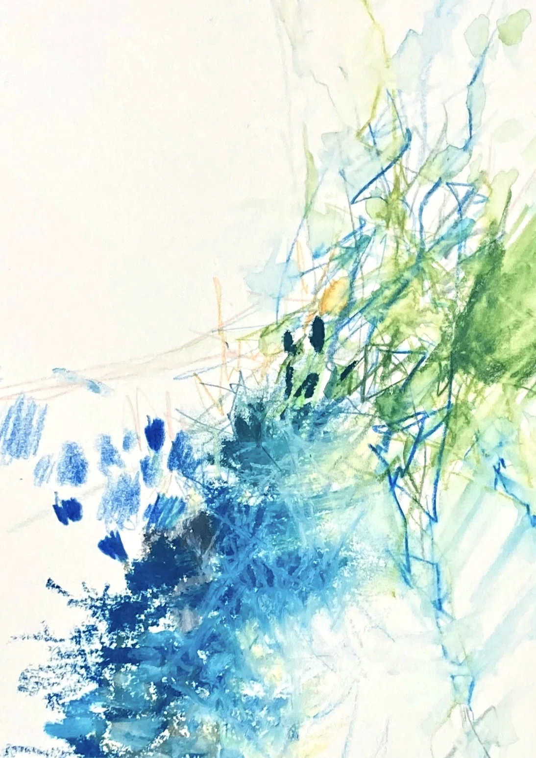 抽象画 制作ログ | 軽い線と奥行き｜きのした | 抽象画