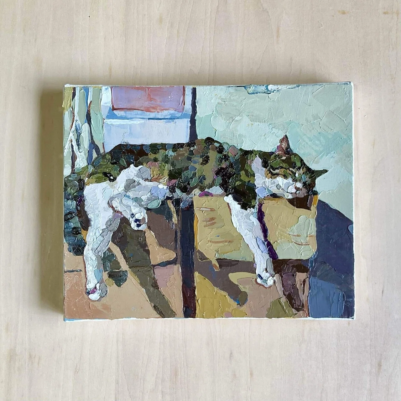 絵画　油絵　2点まとめ売り　額縁無し 油絵用仮額縁 木地 ガラスなし F4 【 展示 油絵 額縁 】 : 画材