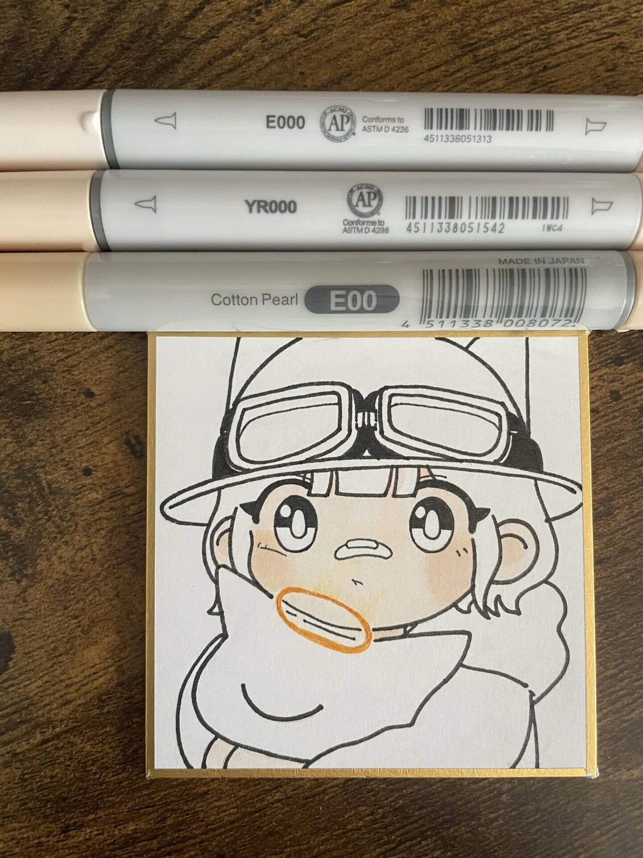 めさお流ミニ色紙原画が出来るまで｜めさおの文章🦈