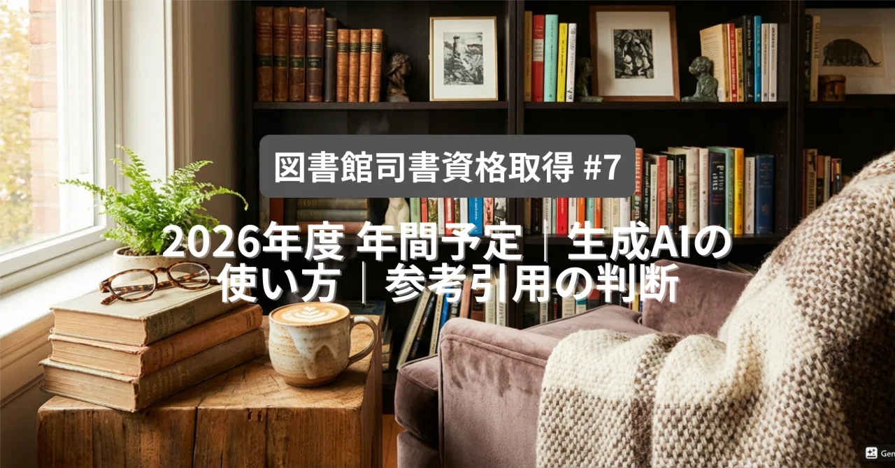 図書館司書資格取得 #7】2026年度 年間予定│生成AIの使い方│参考引用