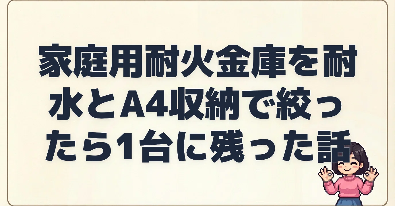 家庭用耐火金庫を耐水とA4収納で絞ったら1台に残った話｜まさと