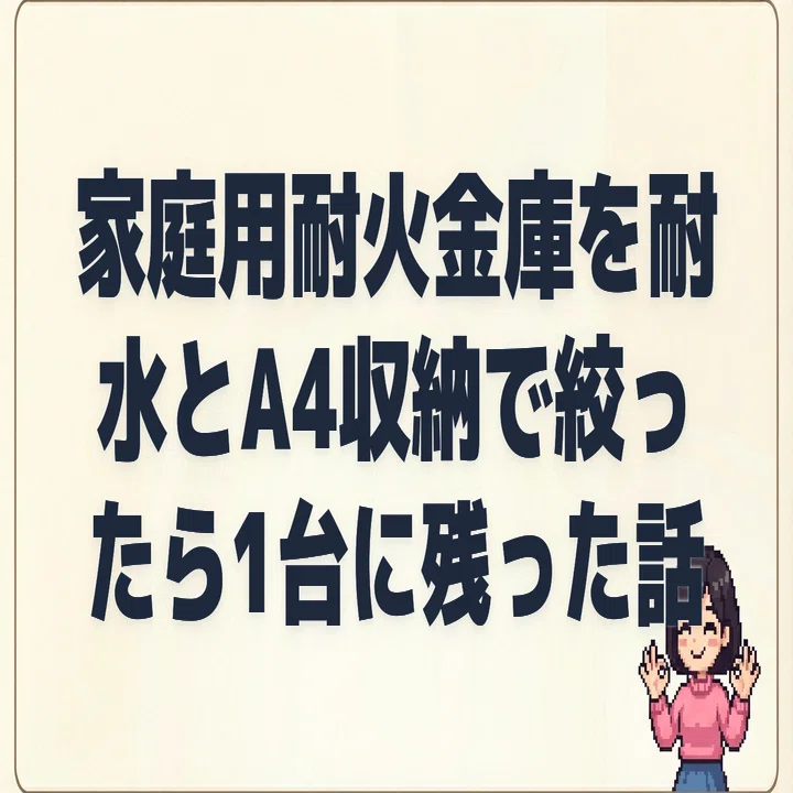 家庭用耐火金庫を耐水とA4収納で絞ったら1台に残った話｜まさと