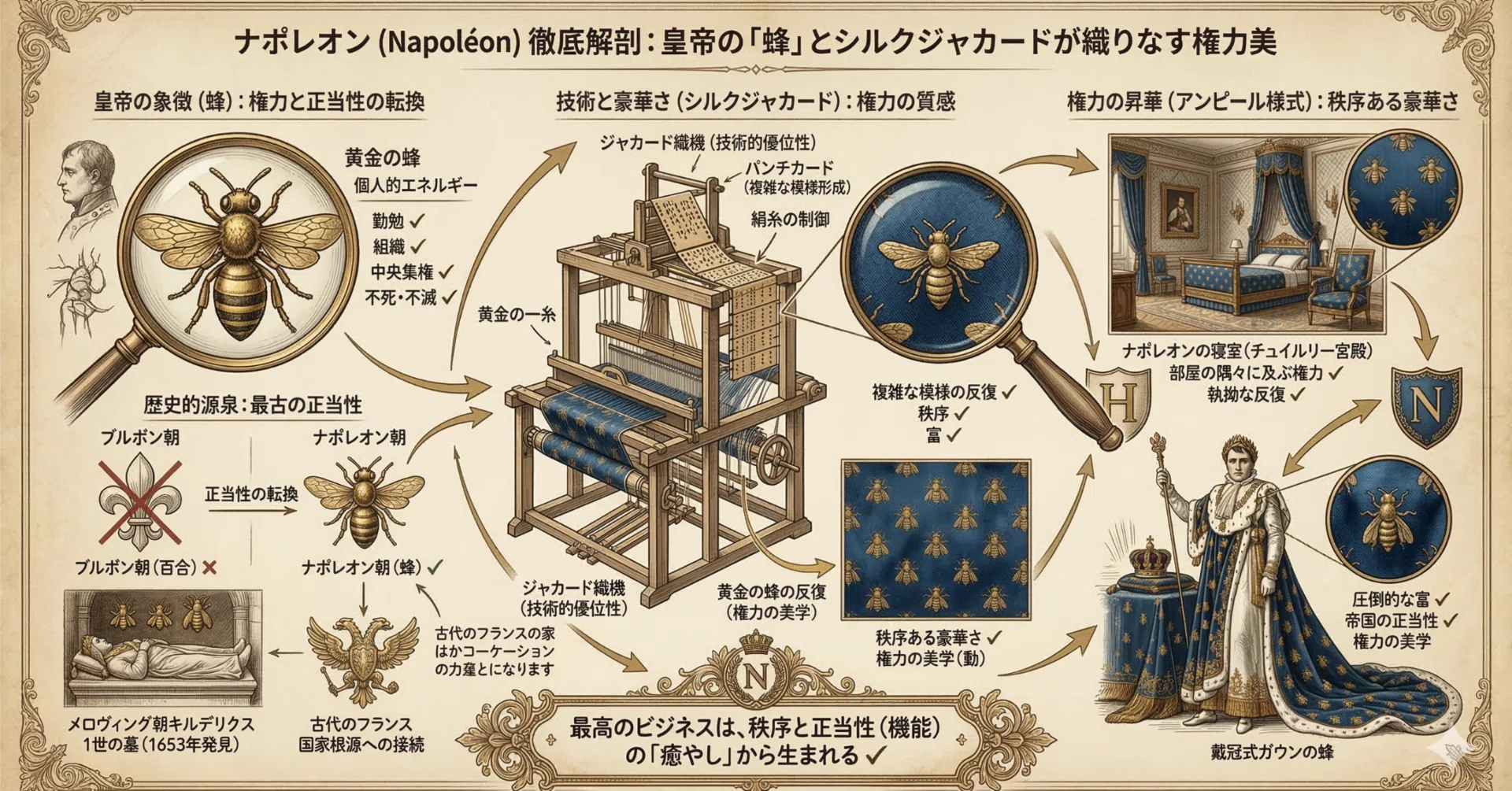ナポレオン (Napoléon) 徹底解剖：皇帝の「蜂」とシルクジャカードが