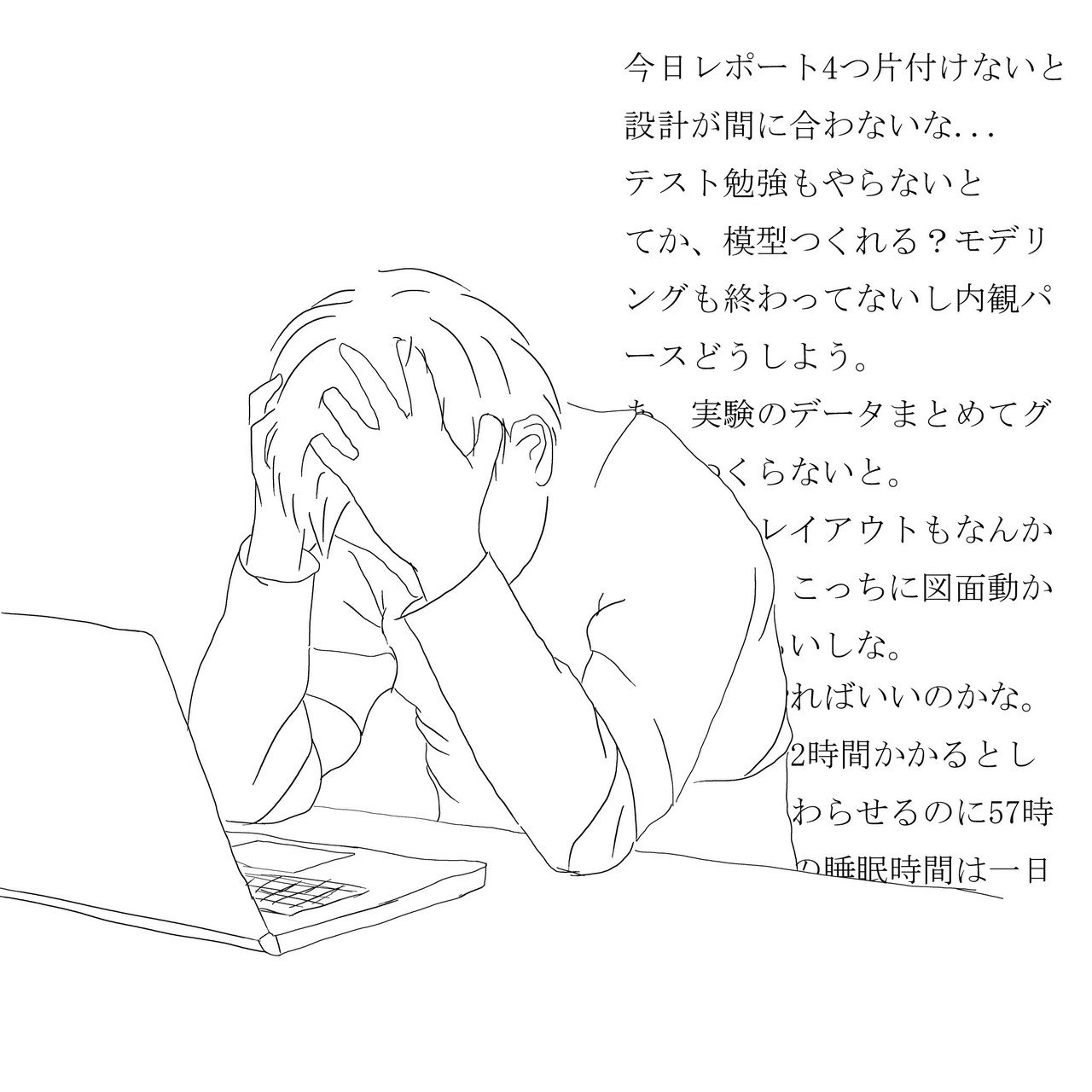 建築学生あるある その4 期末は設計提出と課題が重なって みんな仲良く精神錯乱 Ha To Note