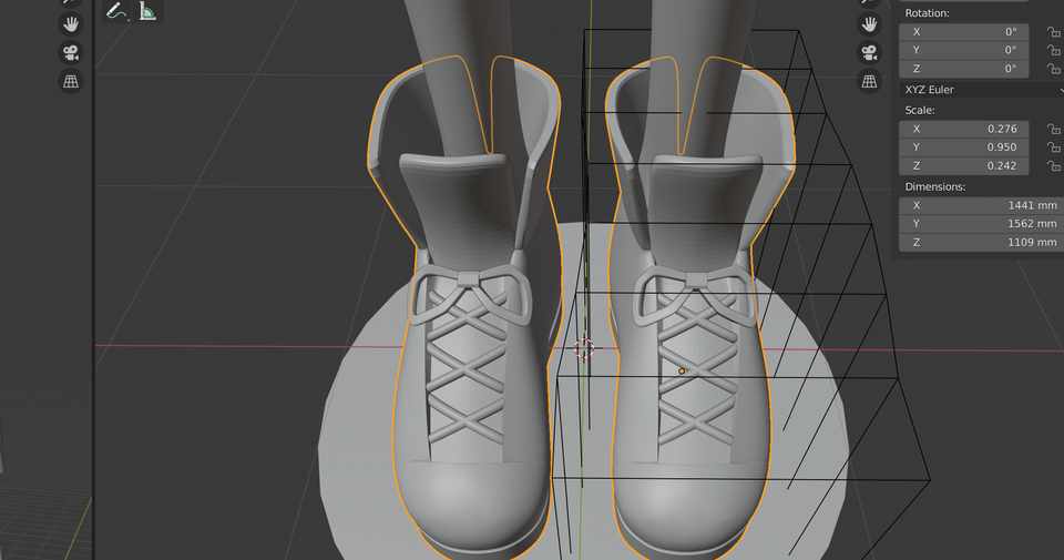 Blenderでの靴の作成 左右対称 Modifierの重ねがけ Mnukazawa Note